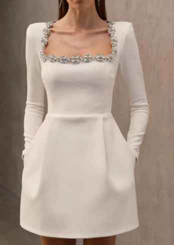 Elegant floral rhinestone dress