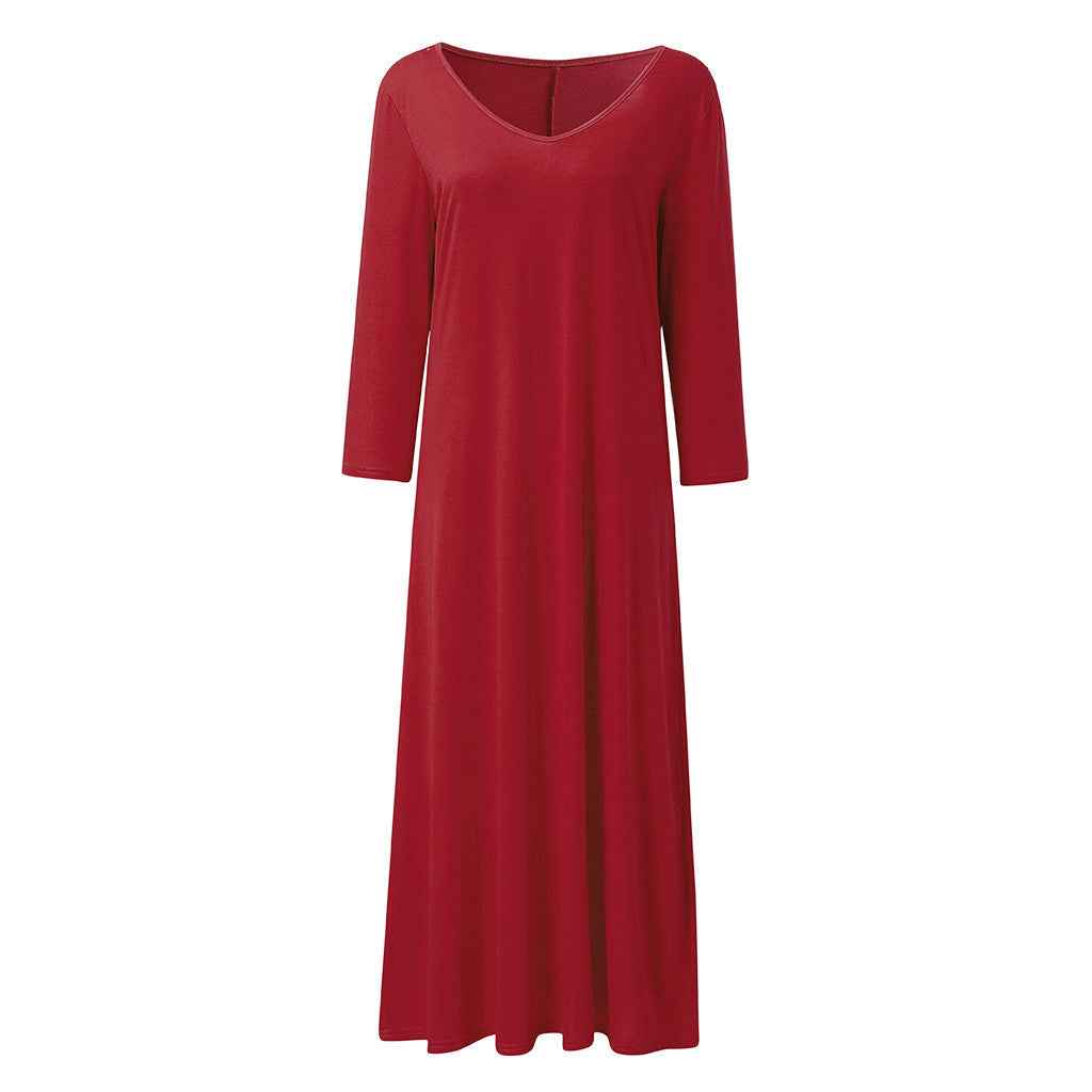 V-neck long sleeve dress