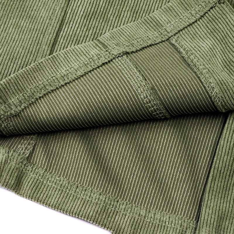 Women's Corduroy Long Sleeve Jacket - Casual Button-Up Coat With Flap Pockets, Fall & Spring Fashion Outerwear - FIFI LONDON
