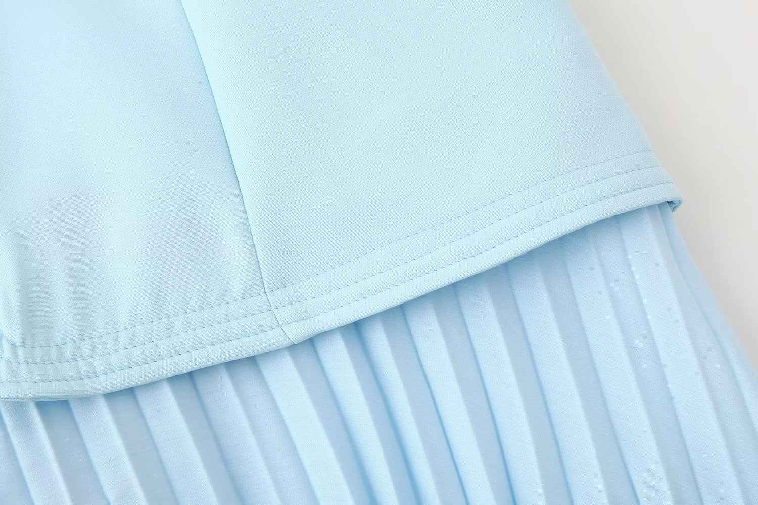 Sweet Girlish Tube Top Suspender Skirt Hollow Design Sexy Pleated Skirt