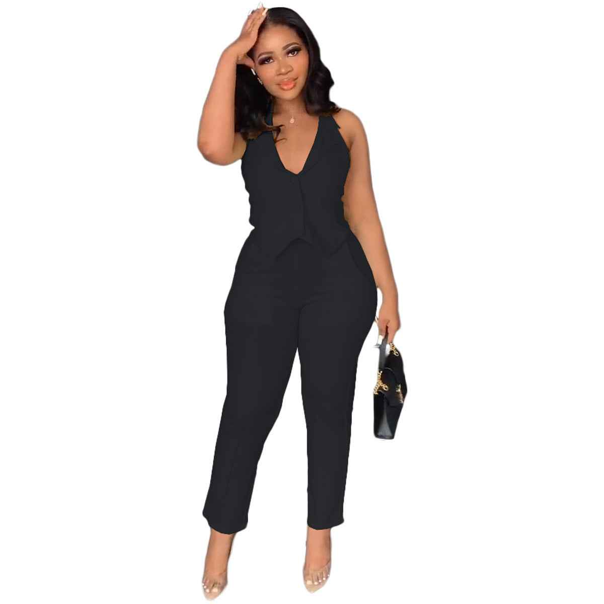 Women's Clothing Spring And Summer Leisure Suit Vest Pants Two-piece - FIFI LONDON