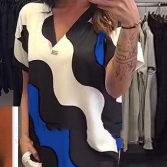 V-Neck Mid-Length Dress
Women's Casual Summer Dress
Short-Sleeved Midi Dress
Comfortable Everyday Dress
Summer Travel Outfit
Loose Fit Dress for Women
Flowy Casual Dress