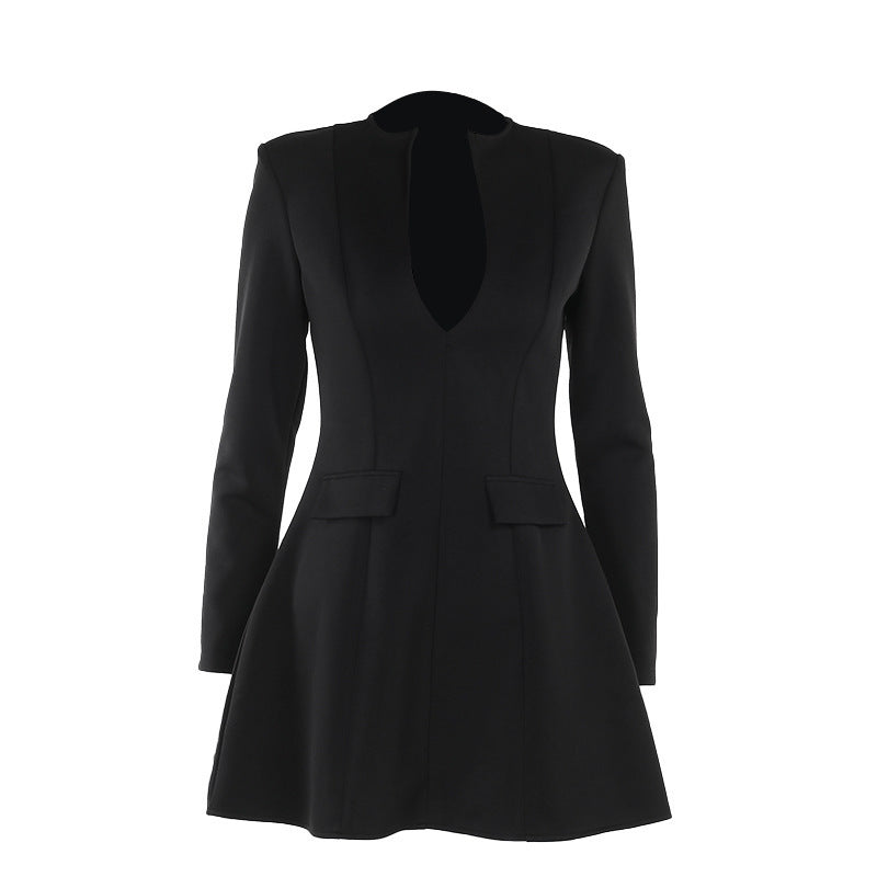Elegant Sexy Slim Fit V-neck Long-sleeve Dress - FIFI LONDON