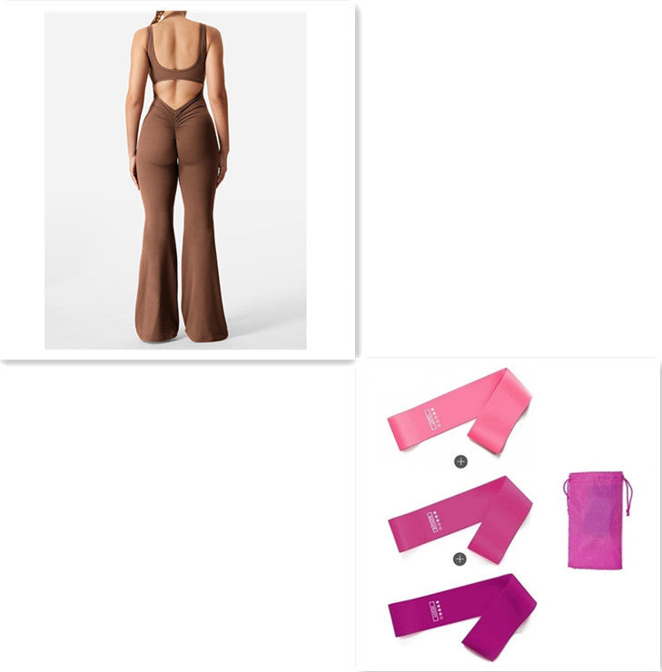 Slim Fit Hip Raise Jumpsuit shown front-on on model — Fifi London Summer collection