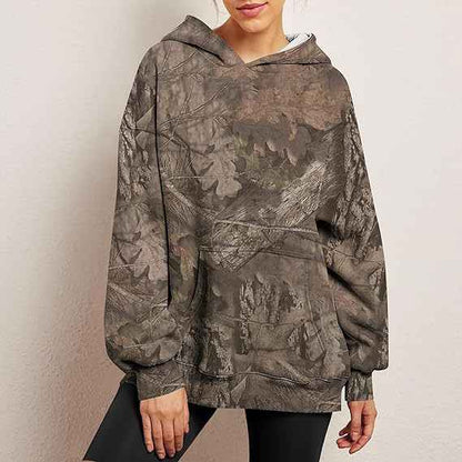 Women’s Oversized Hoodie Sweatshirt shown front-on on model — Fifi London Autumn collection