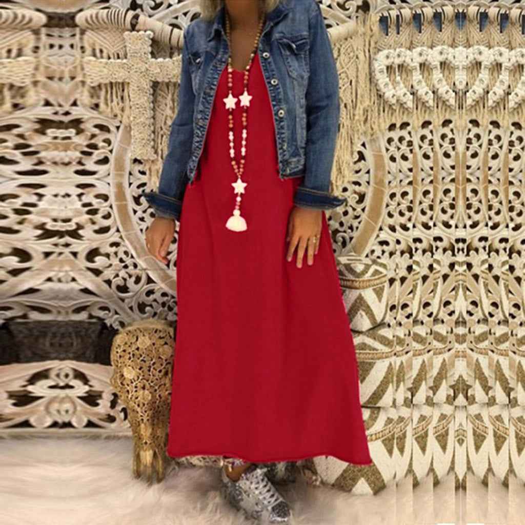 V-neck long sleeve dress