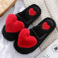 Cute Love Slipper Winter Warm Fluffy Shoes Home Slippers