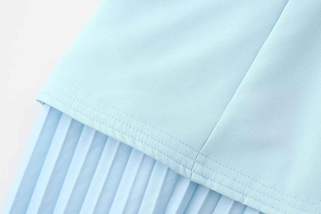 Sweet Girlish Tube Top Suspender Skirt Hollow Design Sexy Pleated Skirt