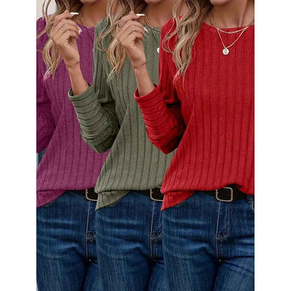 Women’s Long Sleeve Knit Cardigan shown front-on on model — Fifi London Autumn collection