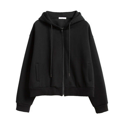 harbor-style hoodie, loose hoodie, short hoodie, women&