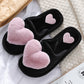 Cute Love Slipper Winter Warm Fluffy Shoes Home Slippers