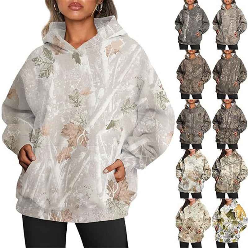 Women’s Oversized Hoodie Sweatshirt shown front-on on model — Fifi London Autumn collection