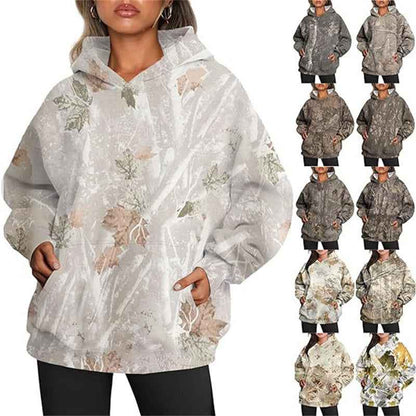 Women’s Oversized Hoodie Sweatshirt shown front-on on model — Fifi London Autumn collection
