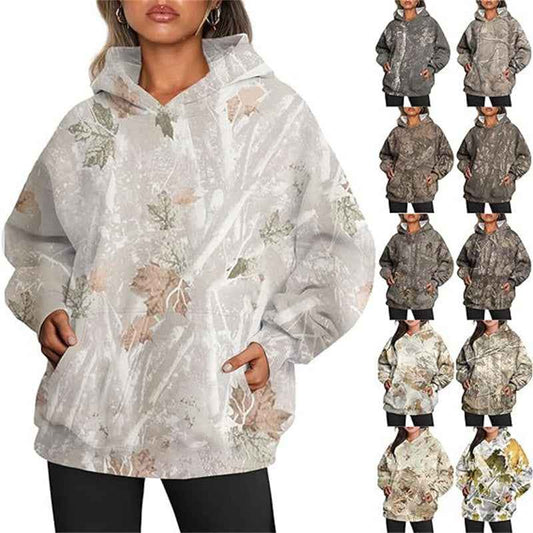 Women’s Oversized Hoodie Sweatshirt shown front-on on model — Fifi London Autumn collection