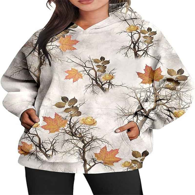 Women’s Oversized Hoodie Sweatshirt shown front-on on model — Fifi London Autumn collection