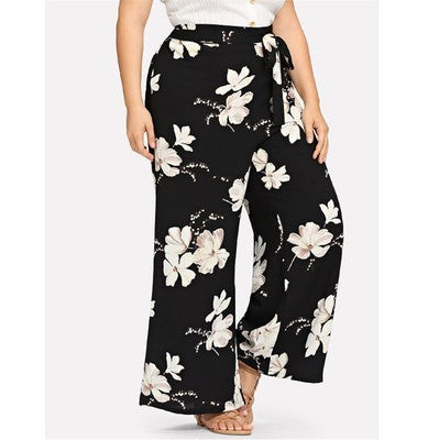 Loose tie-print pants - FIFI LONDON