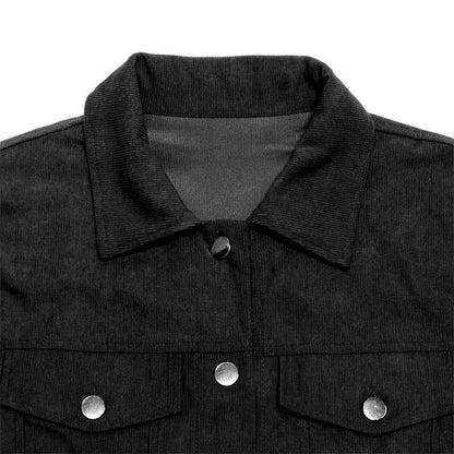 Casual long-sleeve corduroy coat 