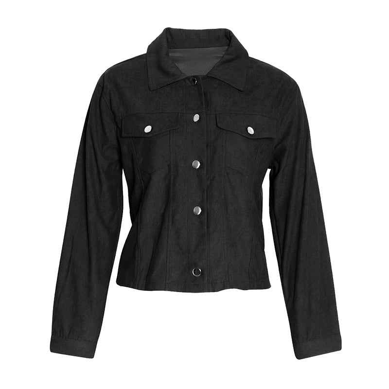 Casual long-sleeve corduroy coat 