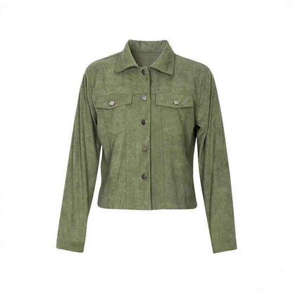 Casual long-sleeve corduroy coat 