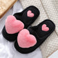 Cute Love Slipper Winter Warm Fluffy Shoes Home Slippers