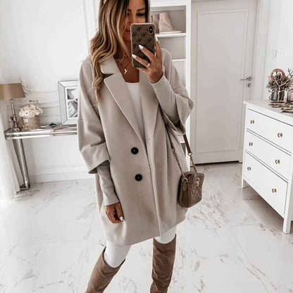 Women’s Puffer Jacket Short Winter Coat shown front-on on model — Fifi London Winter collection