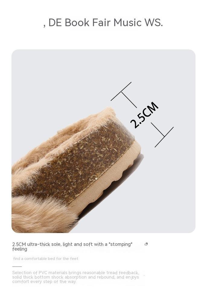 Women's Outer Wear Warm Winter Cotton Slippers - FIFI LONDON