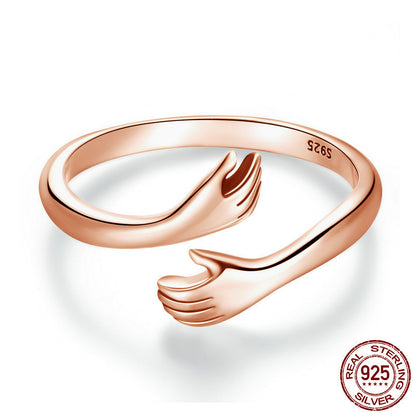 925 sterling silver hug ring 