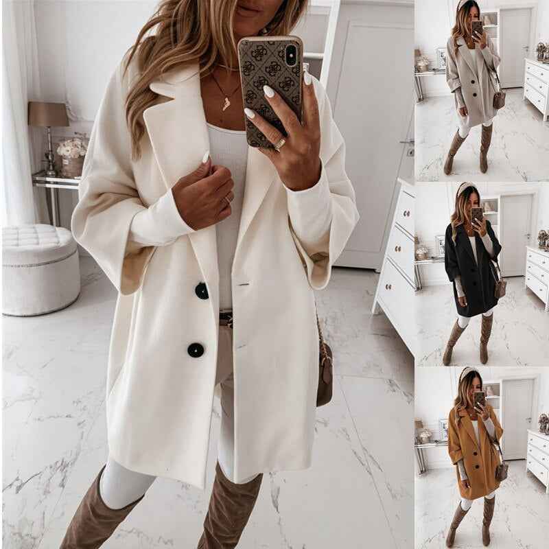 Women’s Puffer Jacket Short Winter Coat shown front-on on model — Fifi London Winter collection