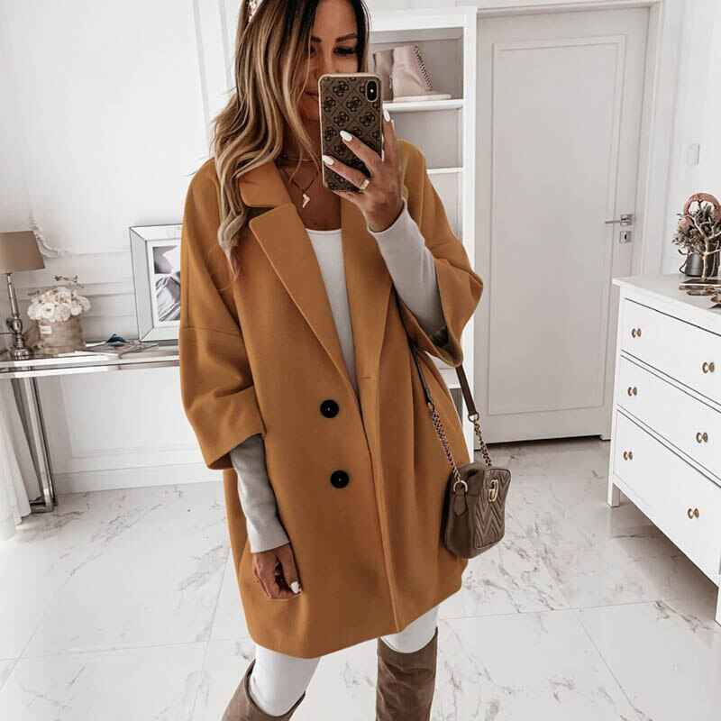Women’s Puffer Jacket Short Winter Coat shown front-on on model — Fifi London Winter collection
