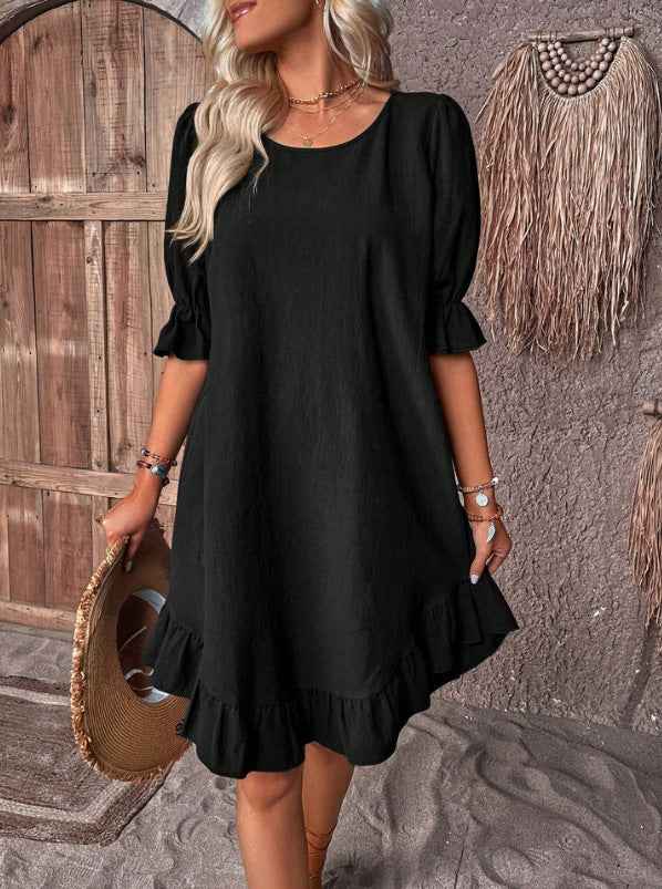 Casual loose short sleeve dress