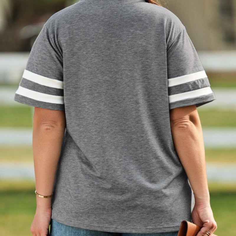 Printed V-neck summer shirt