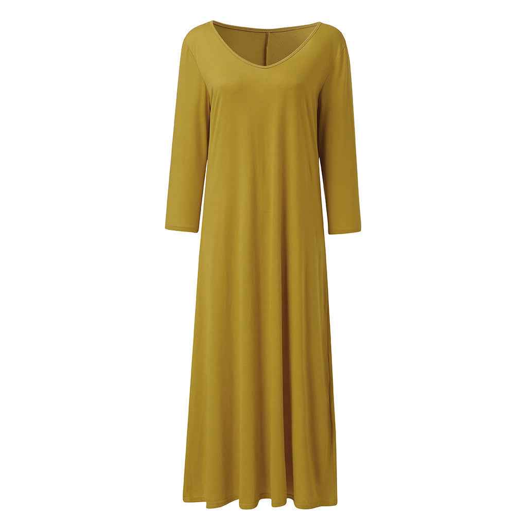 V-neck long sleeve dress