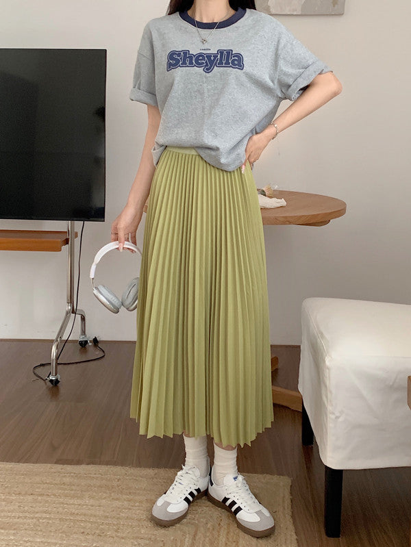 High waist pleated skirt