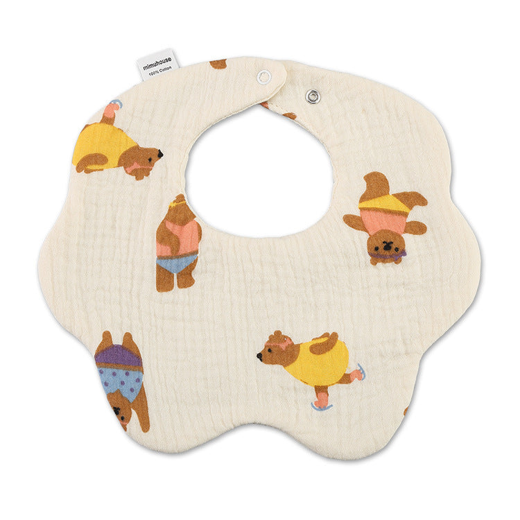 Cotton Simple Newborn Printing Drool Towel - FIFI LONDON