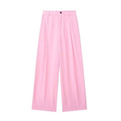 Women’s Casual Draped Pants shown front-on on model — Fifi London Summer collection
