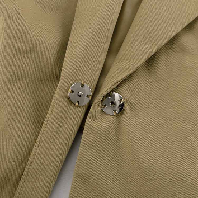 Khaki Oversized Sleeveless Blazer & Shorts Co-ord Set