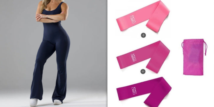 Slim Fit Hip Raise Jumpsuit shown front-on on model — Fifi London Summer collection