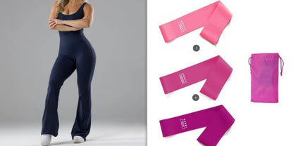 Slim Fit Hip Raise Jumpsuit shown front-on on model — Fifi London Summer collection