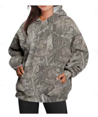 Women’s Oversized Hoodie Sweatshirt shown front-on on model — Fifi London Autumn collection