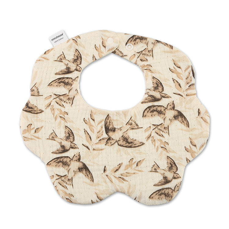 Cotton Simple Newborn Printing Drool Towel - FIFI LONDON