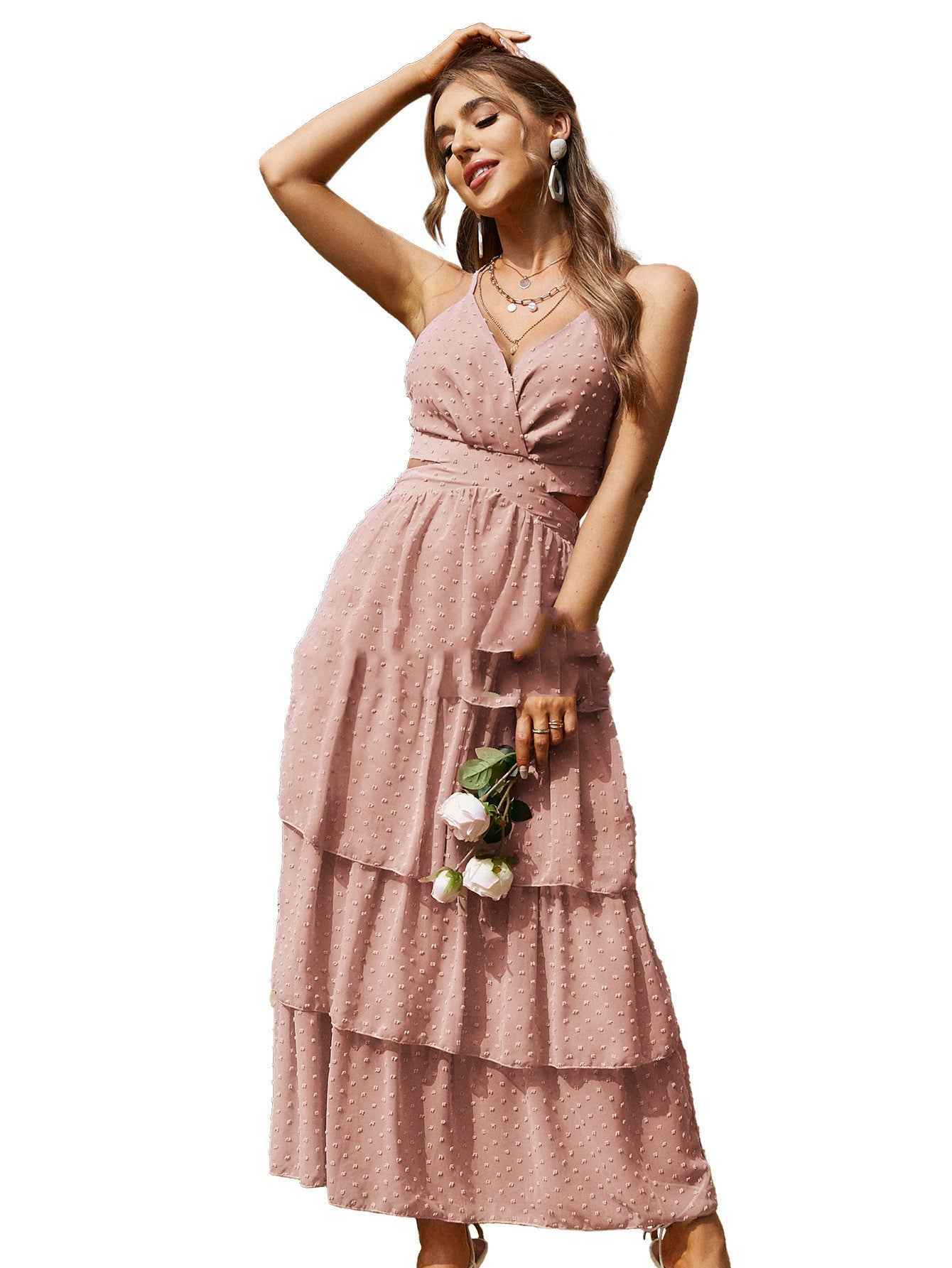 Stylish suspender dress