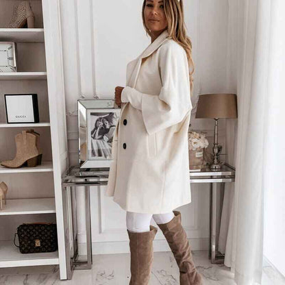 Women’s Puffer Jacket Short Winter Coat shown front-on on model — Fifi London Winter collection