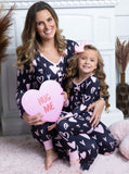 Beauty Clothing Heart Printing Leisure Pajamas Pajamas Parent-child Suit - FIFI LONDON
