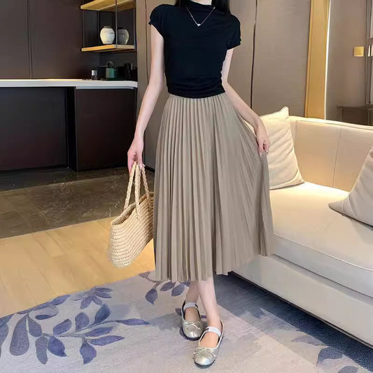 High waist pleated skirt