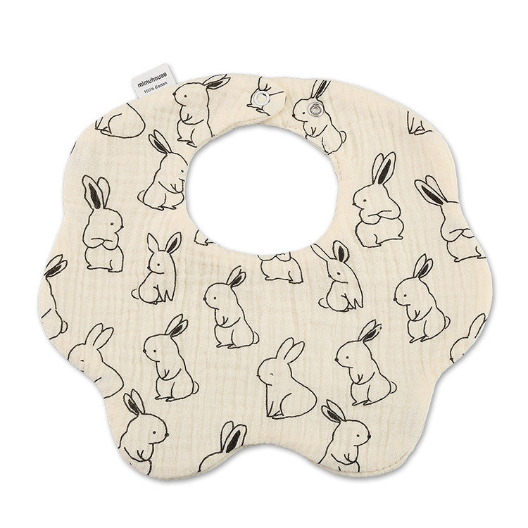 Cotton Simple Newborn Printing Drool Towel - FIFI LONDON