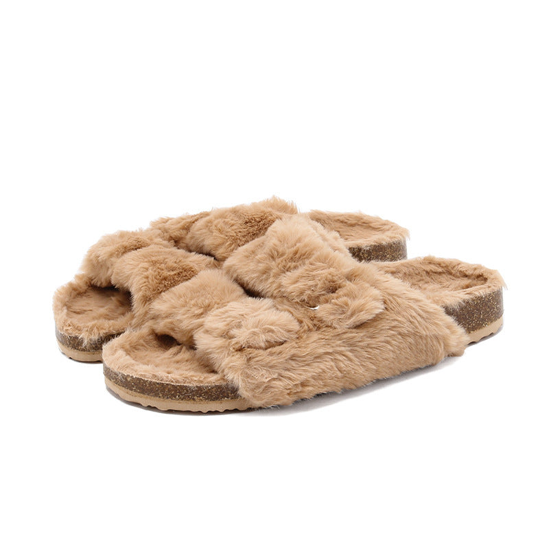 Women's Outer Wear Warm Winter Cotton Slippers - FIFI LONDON