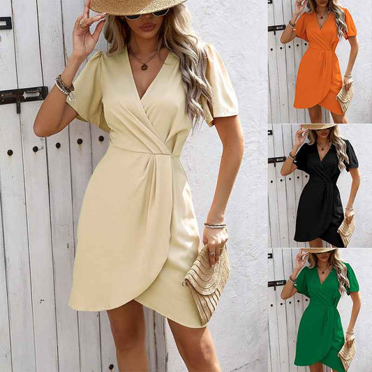 V-neck fitted summer dress