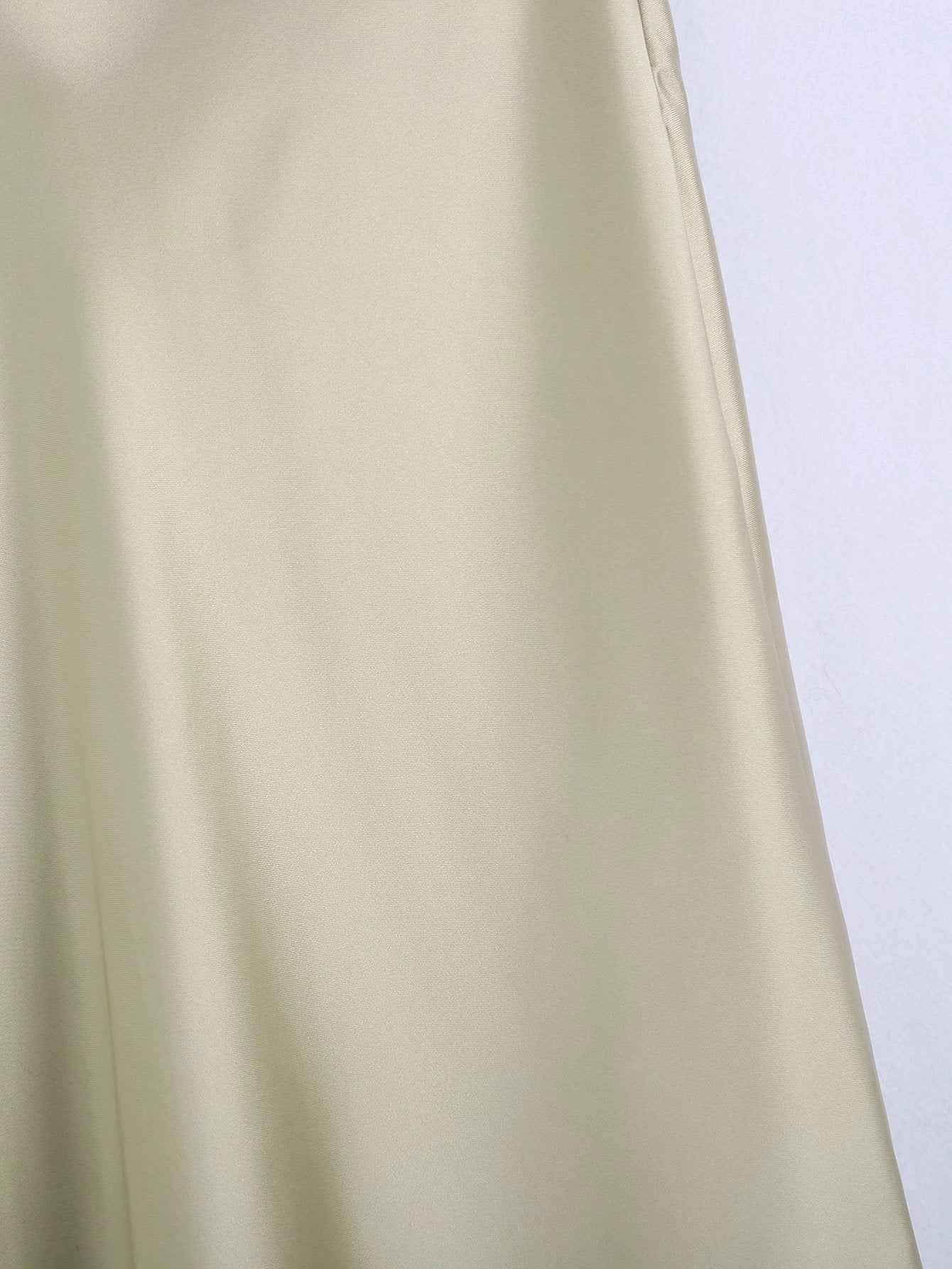 High Waisted Silk Satin Midi Skirt