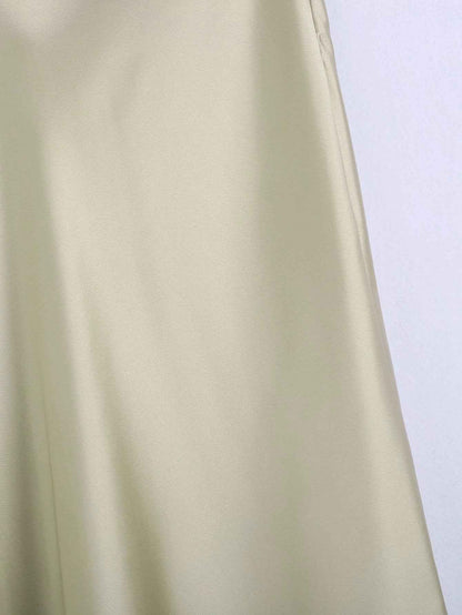High Waisted Silk Satin Midi Skirt