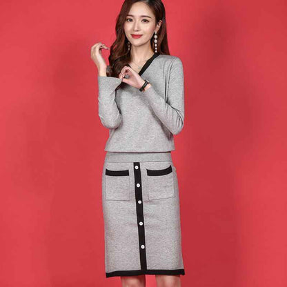 Fashion knit skirt suit